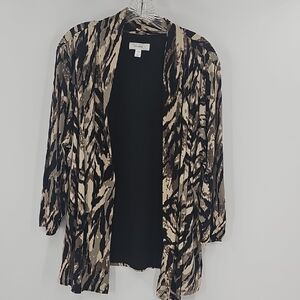 Dress Barn Stylish Black and Tan Open Front Cardigan Size 2x